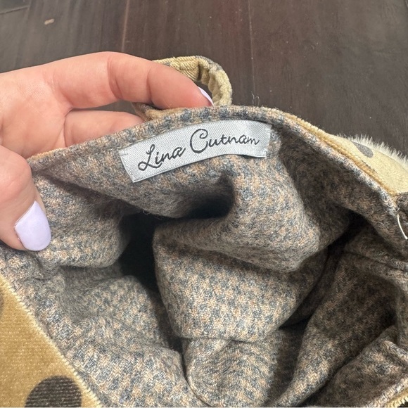 Handmade shabby chic Polka Dot and Cream Shoulder Bag with real fur Y2K - Picture 5 of 7